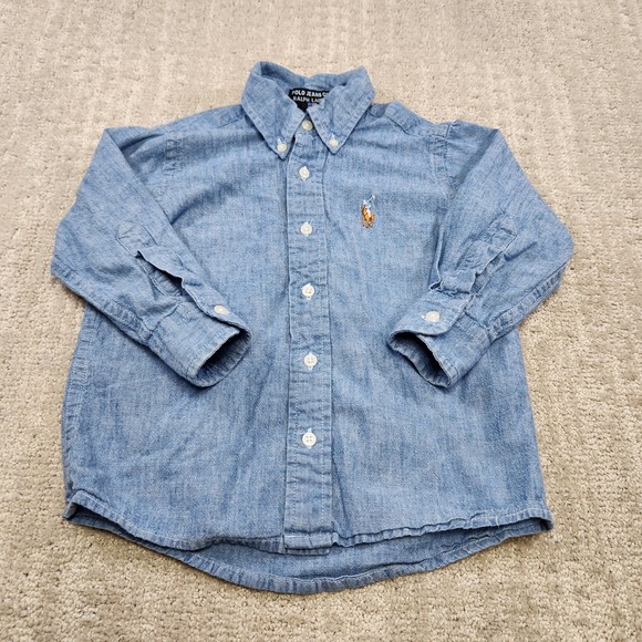 Polo Ralph Lauren Other - Vintage Polo Ralph Lauren Jeans Shirt Baby Infant 18-24 Months Chambray Denim